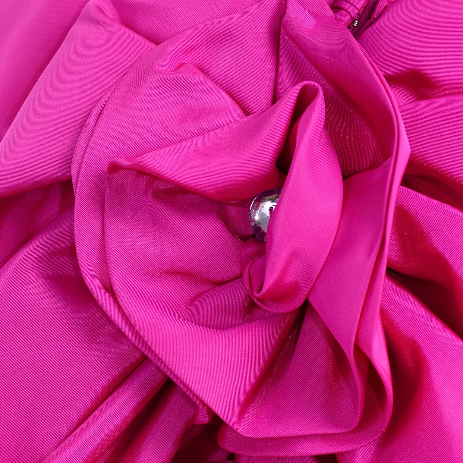 1980s Pink Strapless Evening Dress w/ Giant Bow & Ruching