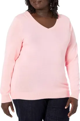 Amazon Essentials Women's Classic-Fit Lightweight Long-Sleeve V-Neck Sweater (Available in Plus Size)