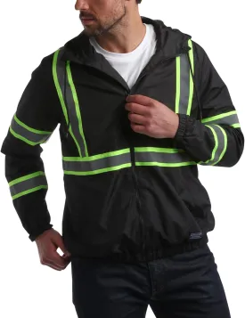 Bass Creek Outfitters Men's Hi Vis Jacket - ANSI Class 3 Safety Rain High Vis Waterproof Reflective Workwear (Sizes: M-XXL)