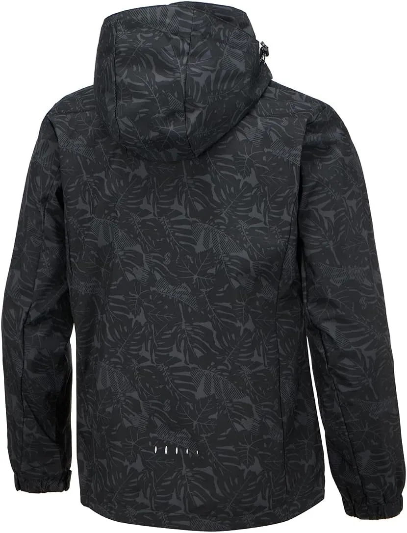 Chaos World Men's Rain Jacket With Hood Windbreaker Lightweight Waterproof Raincoat Trench Coat Camping Gear