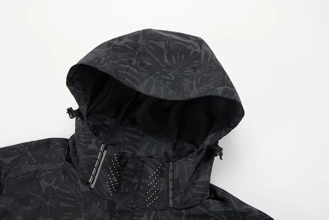 Chaos World Men's Rain Jacket With Hood Windbreaker Lightweight Waterproof Raincoat Trench Coat Camping Gear