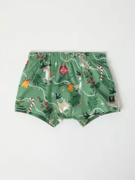 Christmas Reindeer Print Boys Boxers