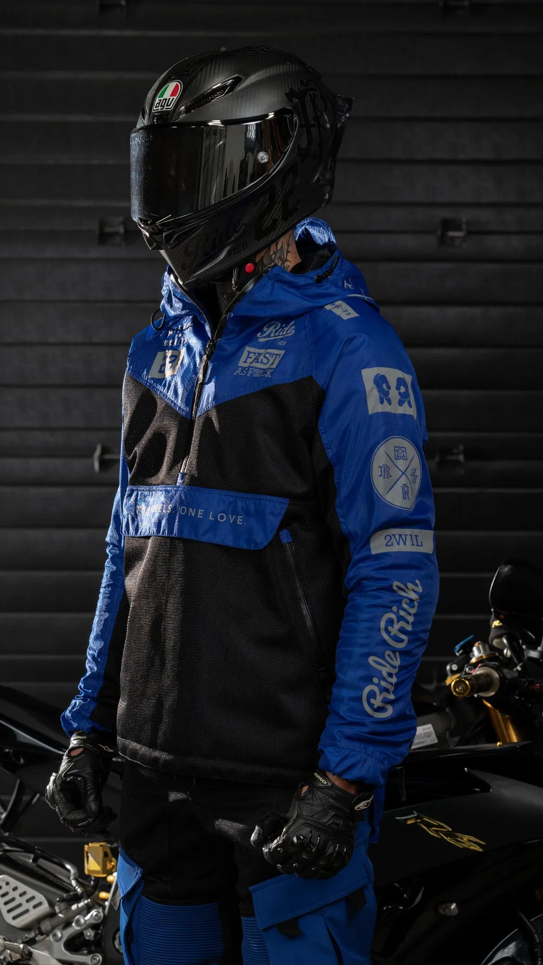 Concord™ V2.Flow™ Mesh Armoured Anorak Jacket {RR GP/Blue}