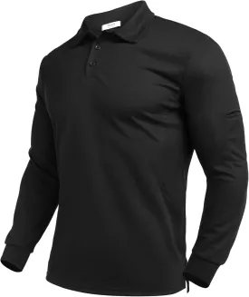 Deyeek Men's Polo Shirts Long Sleeve Golf Polo Shirts for Men Quick Dry UPF 50  Sun Protection Polos Casual Collared Shirts