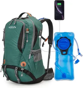 G4Free 50L Hiking Backpack Waterproof Daypack with 2L BPA Free Bladder for Outdoor Camping Climbing Backpack with Rain Cover