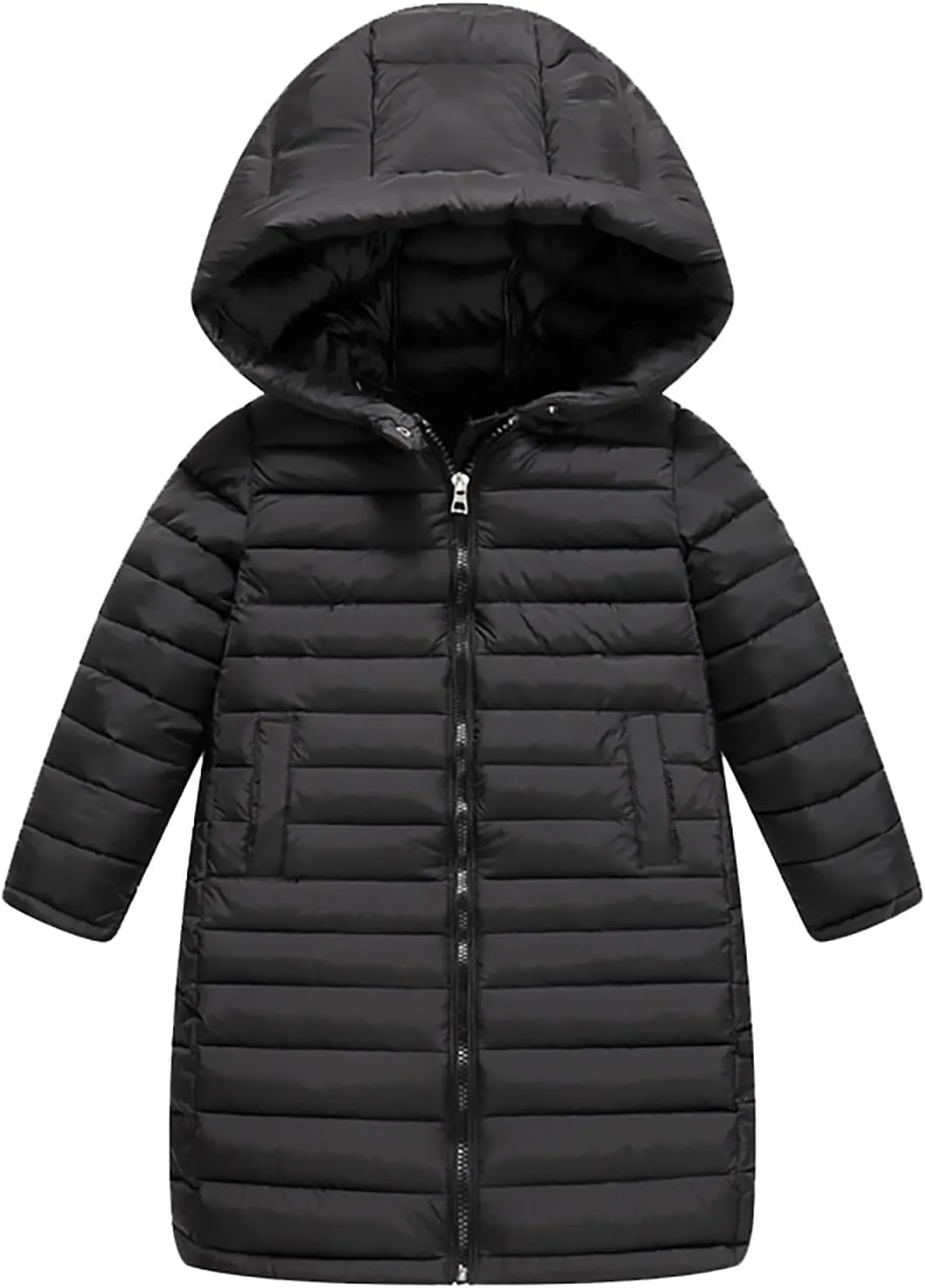 Girls Boys Solid Padded Long Jacket Coat Water esistant Warm Parka Puffer Jacket with Winter Jacket for Toddler Girl