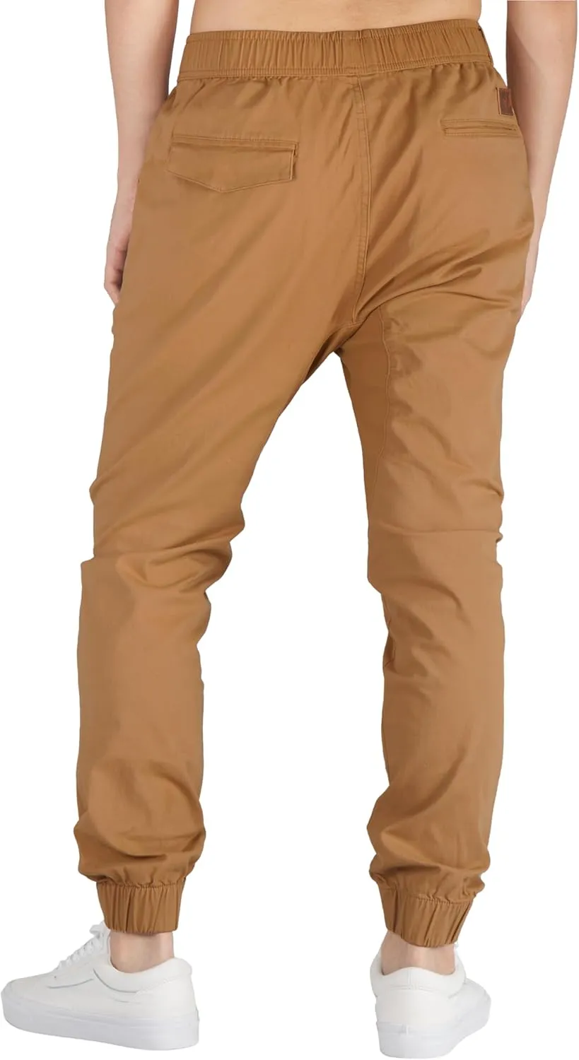 ITALYMORN Khaki Chino Joggers for Men Twill Stretch Casual Pants with Pockets