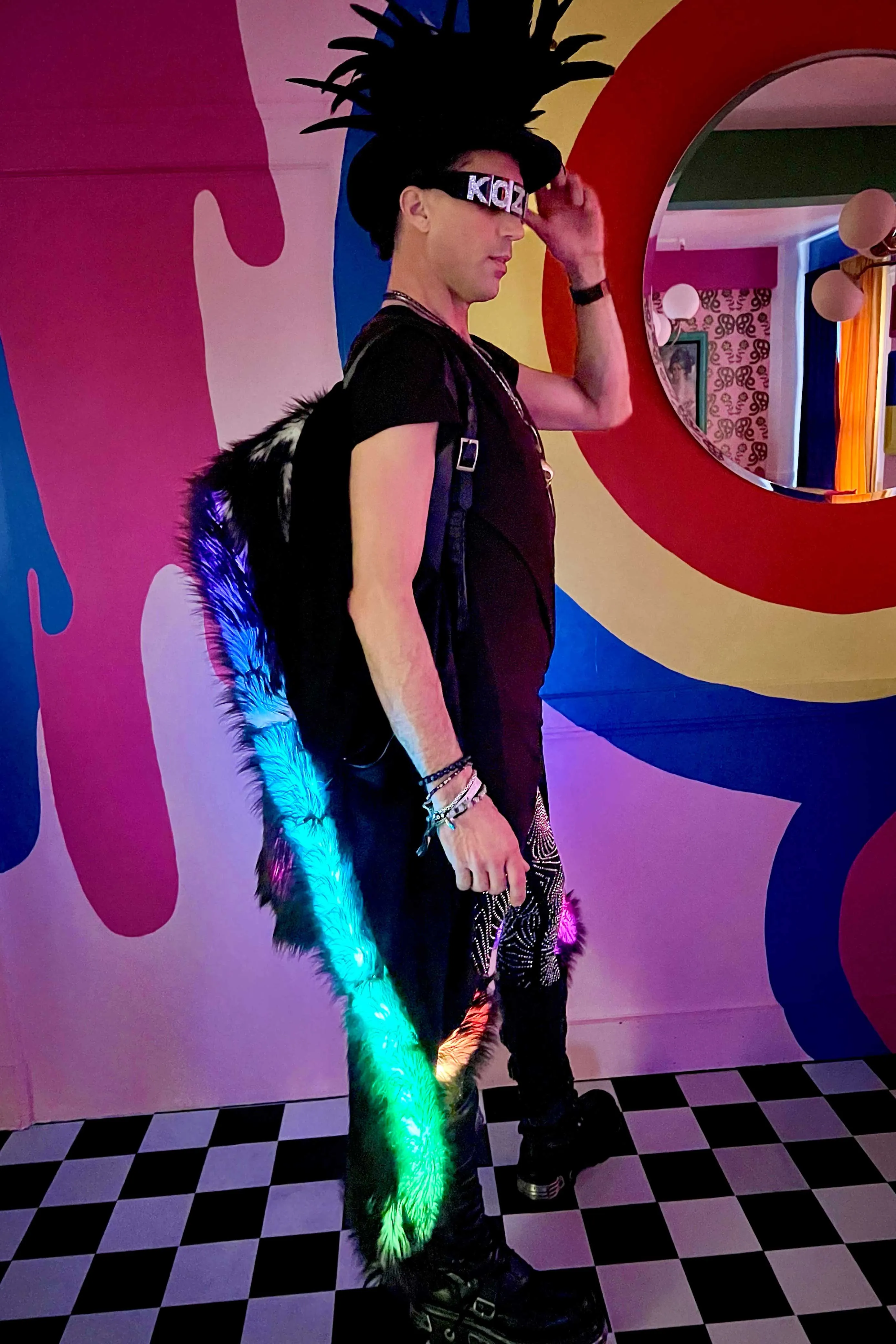 Men's LED Desert Warrior Coat in "Just The Tip-Black" STOCK