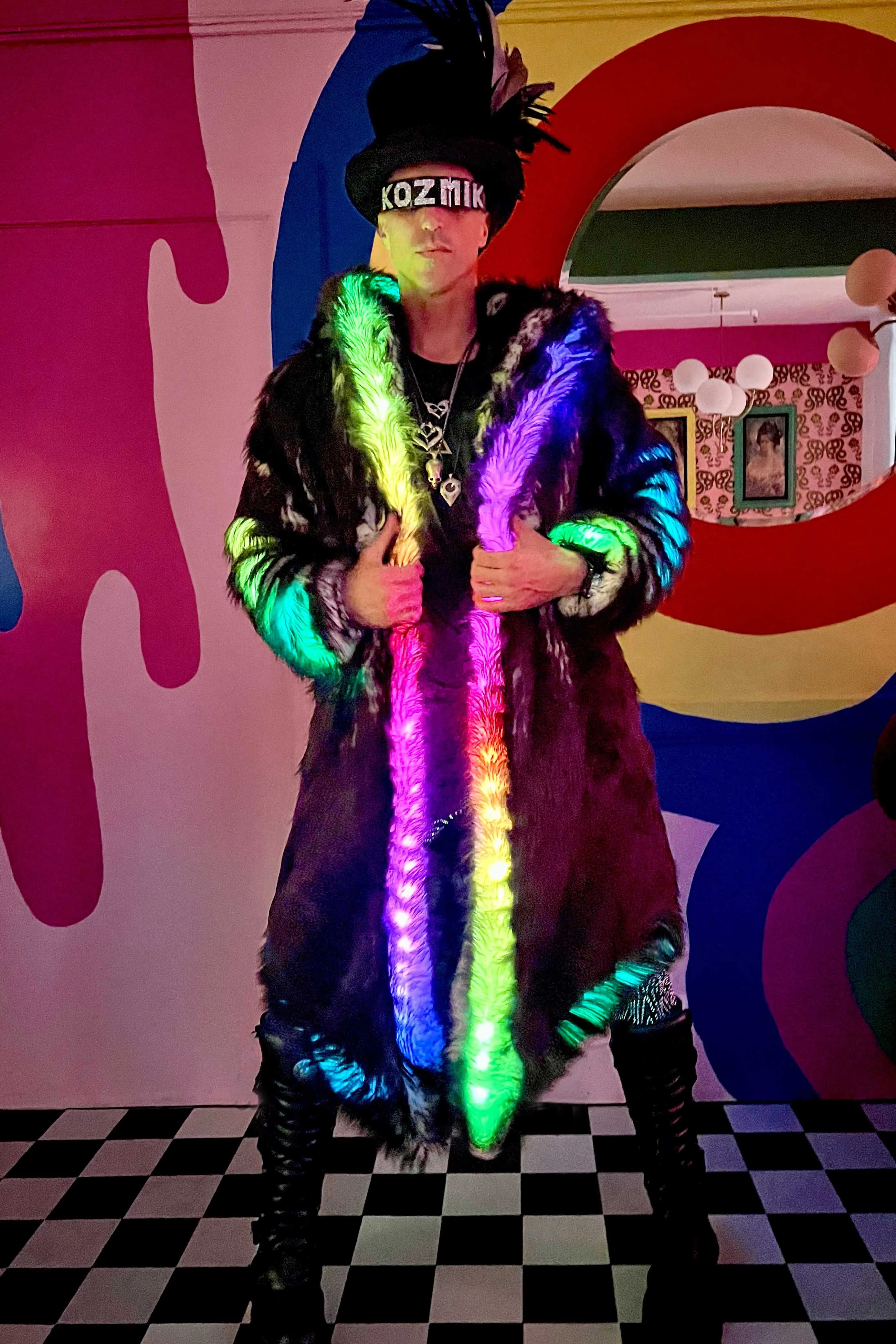 Men's LED Desert Warrior Coat in "Just The Tip-Black" STOCK