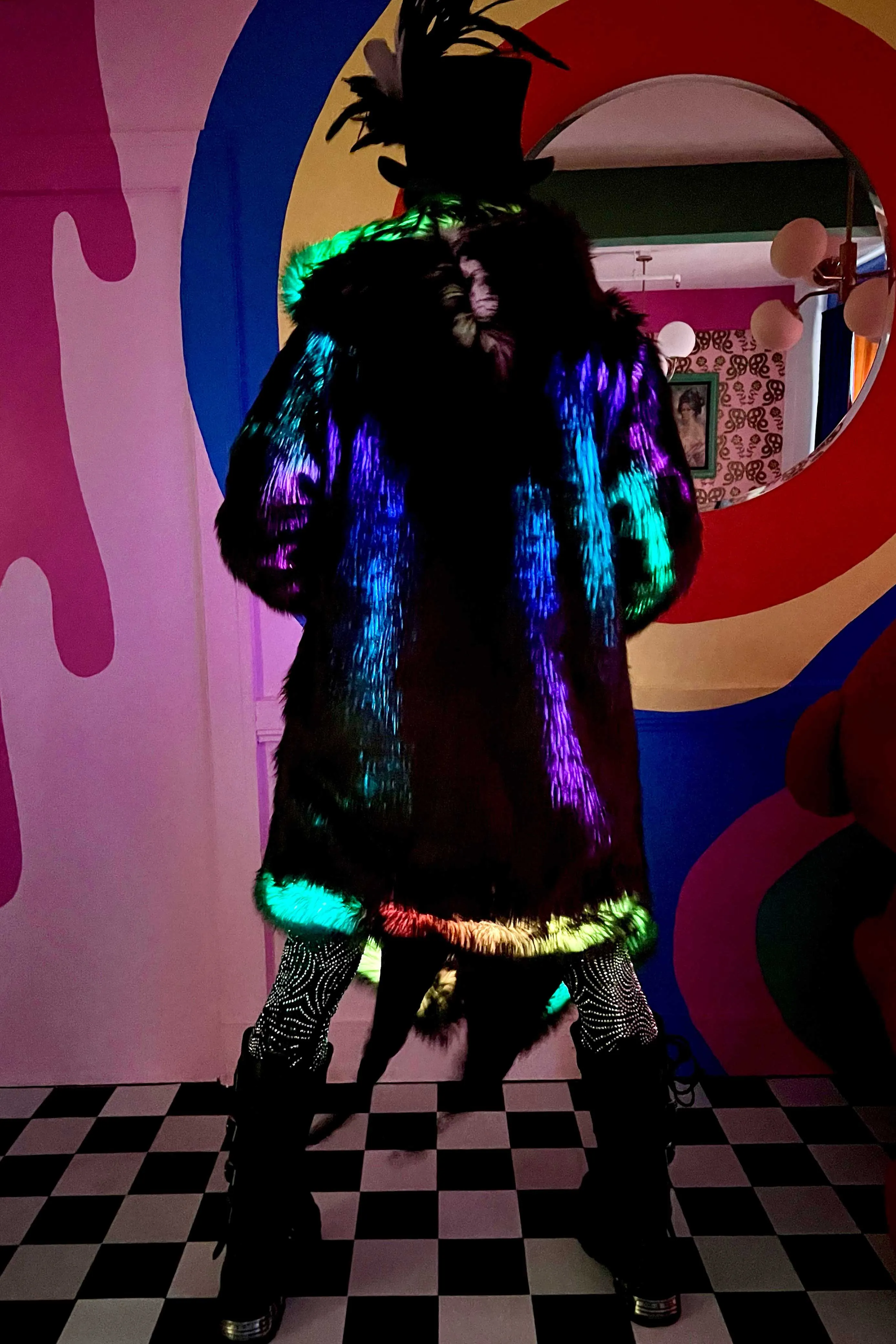Men's LED Desert Warrior Coat in "Just The Tip-Black" STOCK