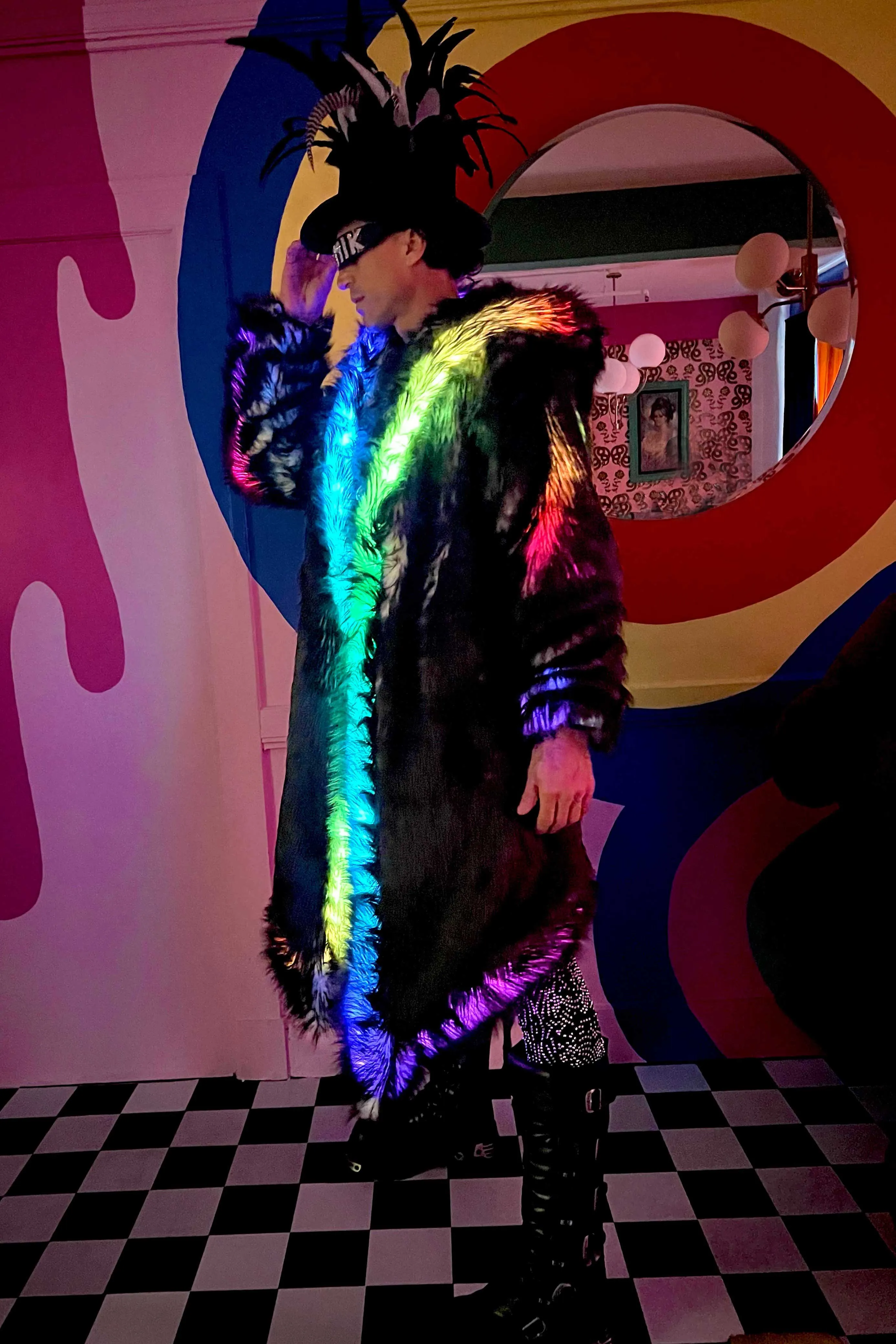 Men's LED Desert Warrior Coat in "Just The Tip-Black" STOCK