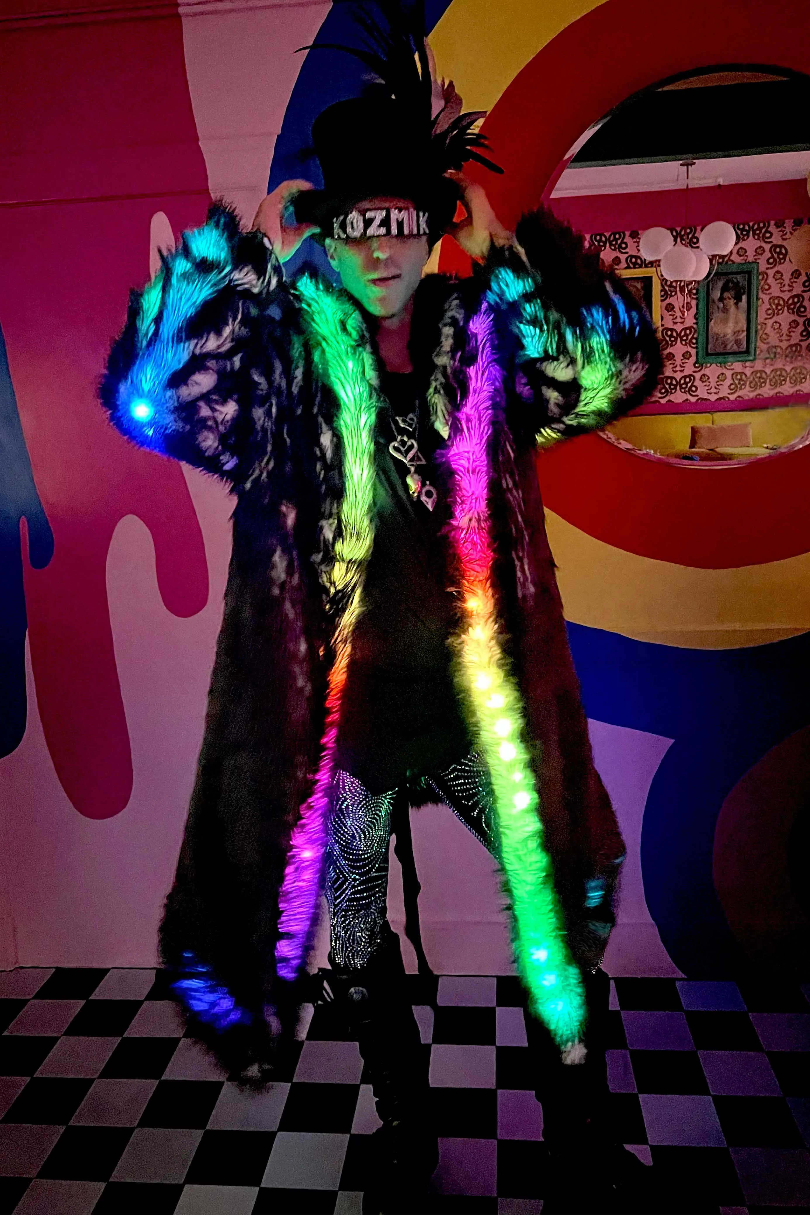 Men's LED Desert Warrior Coat in "Just The Tip-Black" STOCK