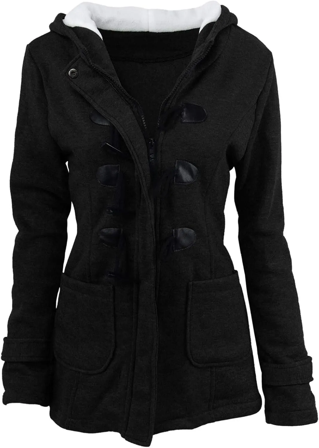PeQAQ Women 2023 Winter Coat Plus Size Thicken Warm Wool Blend Windbreaker Jackets Fashion Fleece Lined Trench Coat Overcoats