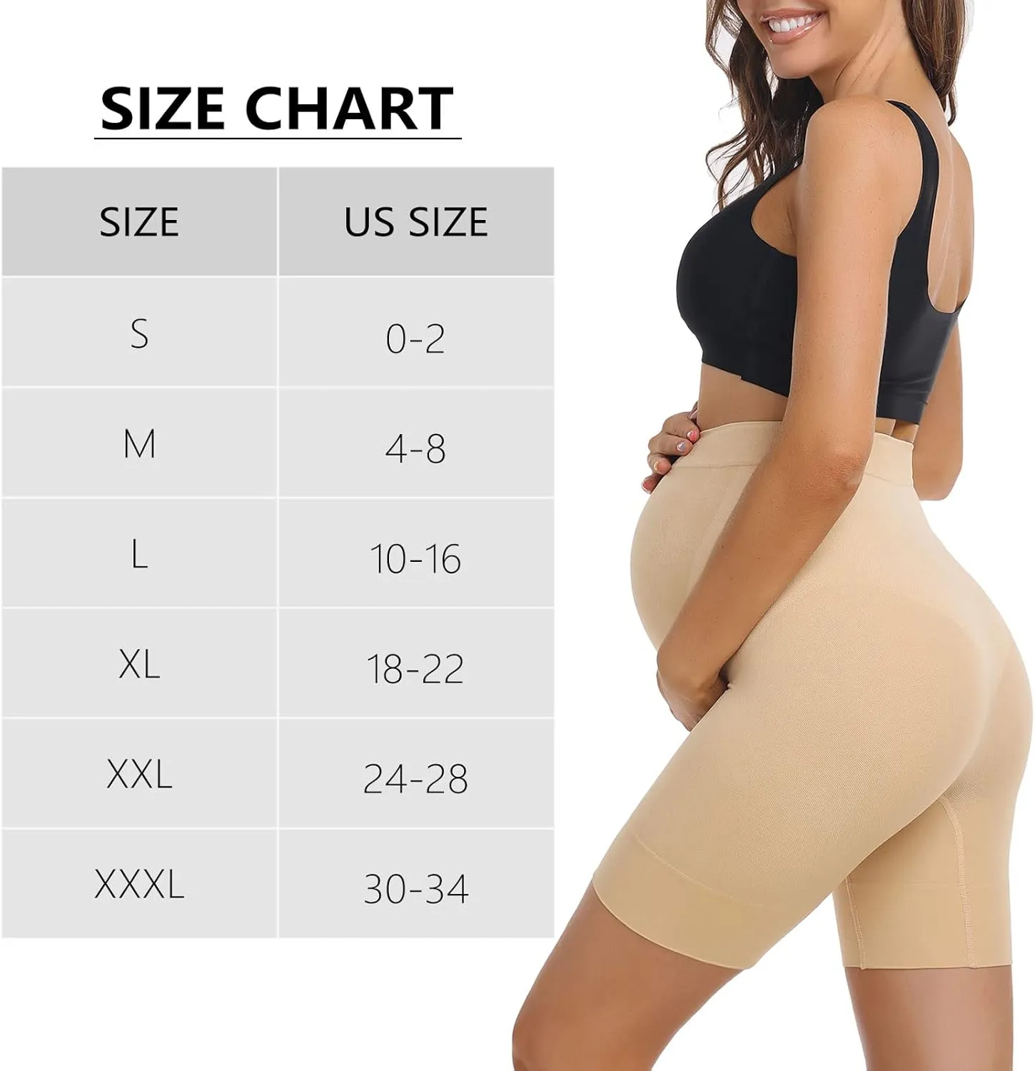 Seamless Maternity Shapewear for Dresses, Mid-Thighs Pregnancy Underwear, Pregnancy Must Haves, S-XXXL