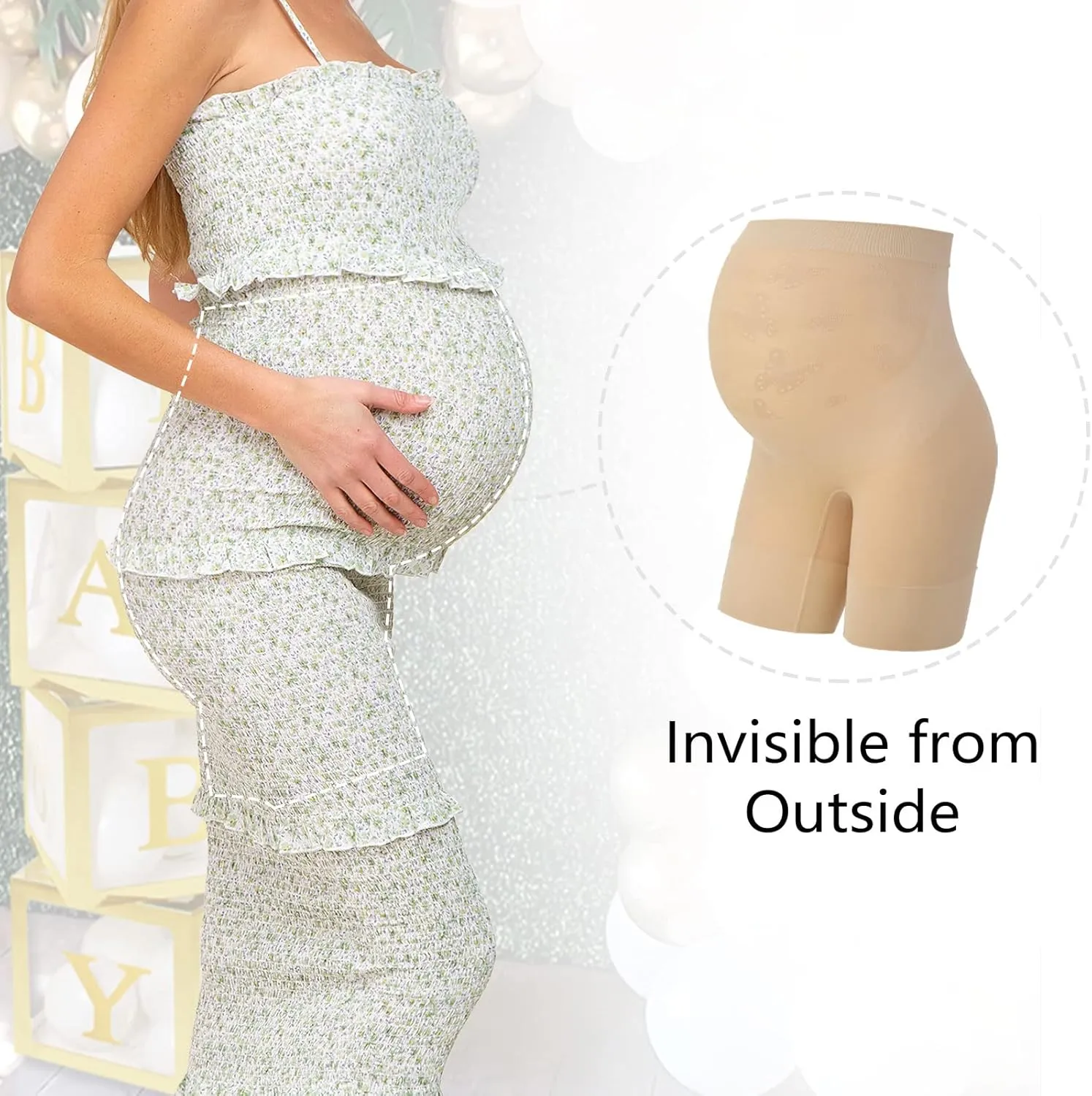 Seamless Maternity Shapewear for Dresses, Mid-Thighs Pregnancy Underwear, Pregnancy Must Haves, S-XXXL