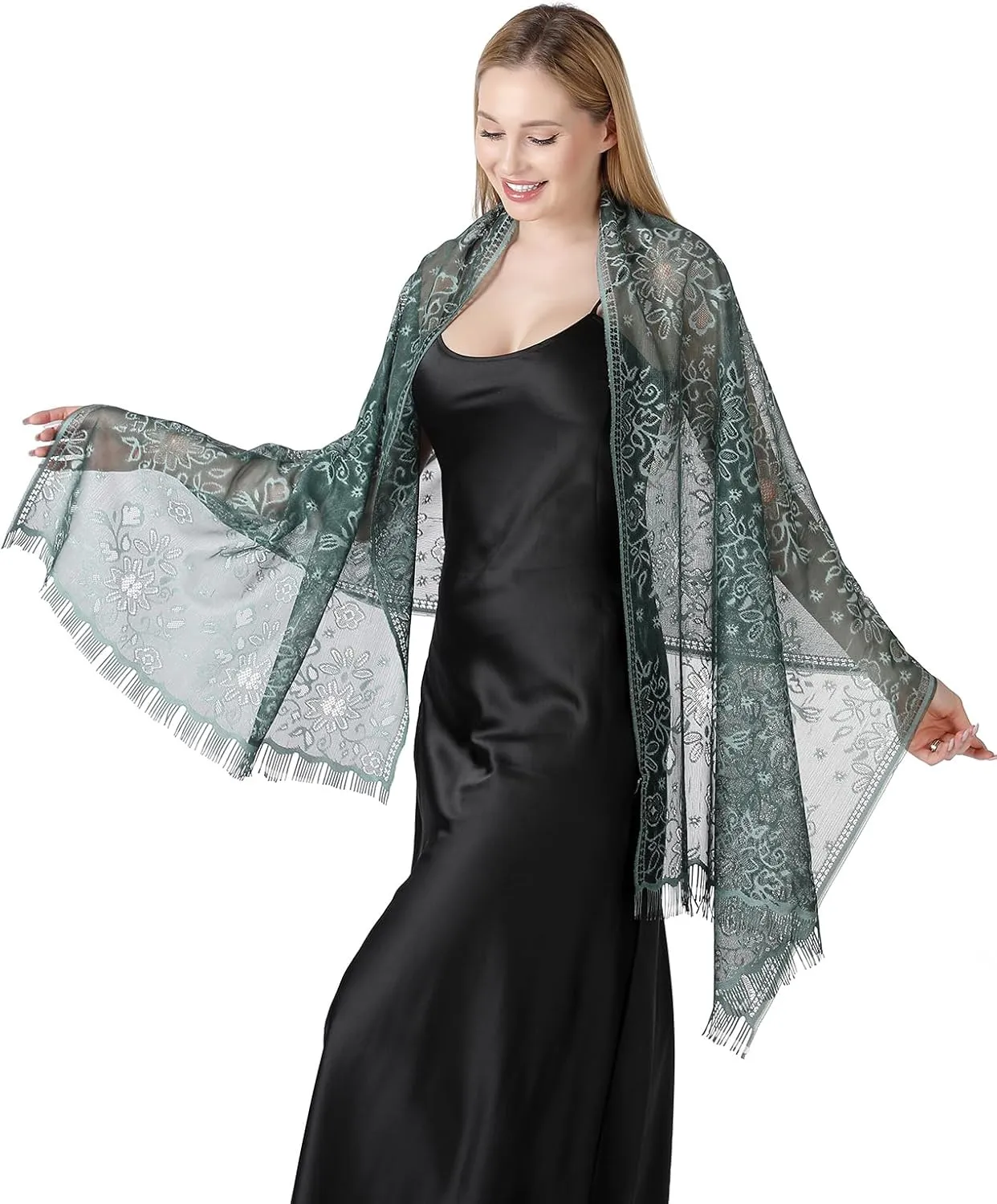 Shawls and Wraps for Evening Dresses Lace Scarfs for Women Pashmina Wedding Formal Shawl
