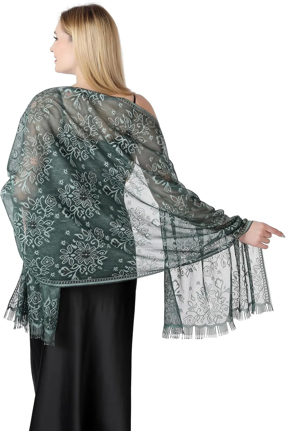 Shawls and Wraps for Evening Dresses Lace Scarfs for Women Pashmina Wedding Formal Shawl