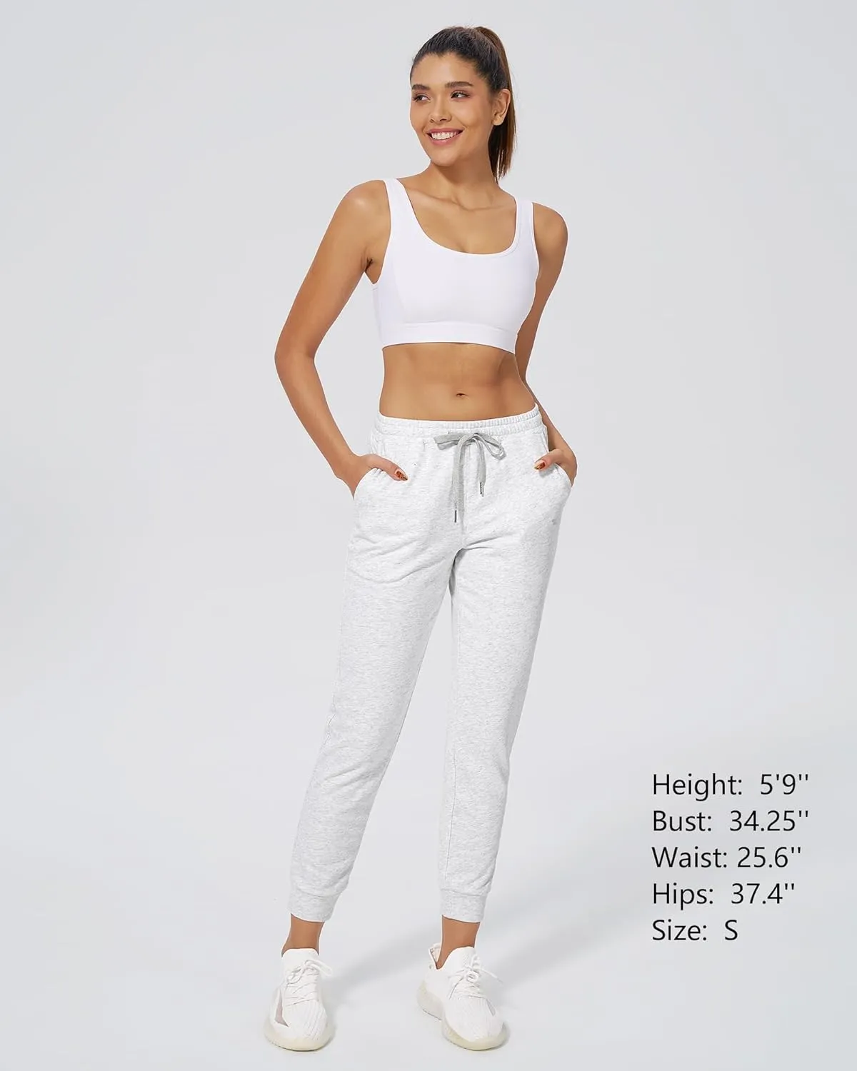 Stelle Womens High Waist Drawstring Jogger Athletic Lounge Sweatpants with Pockets