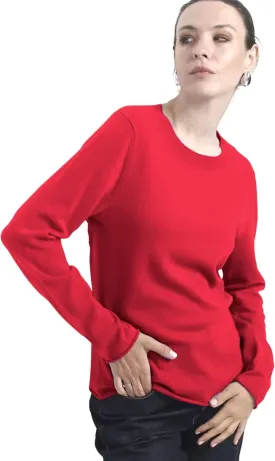 Women's 100% Cashmere Long Sleeve Crew Neck Sweater. Comfort, Luxury, and Soft Silky Texture - Essential Classic Pullover